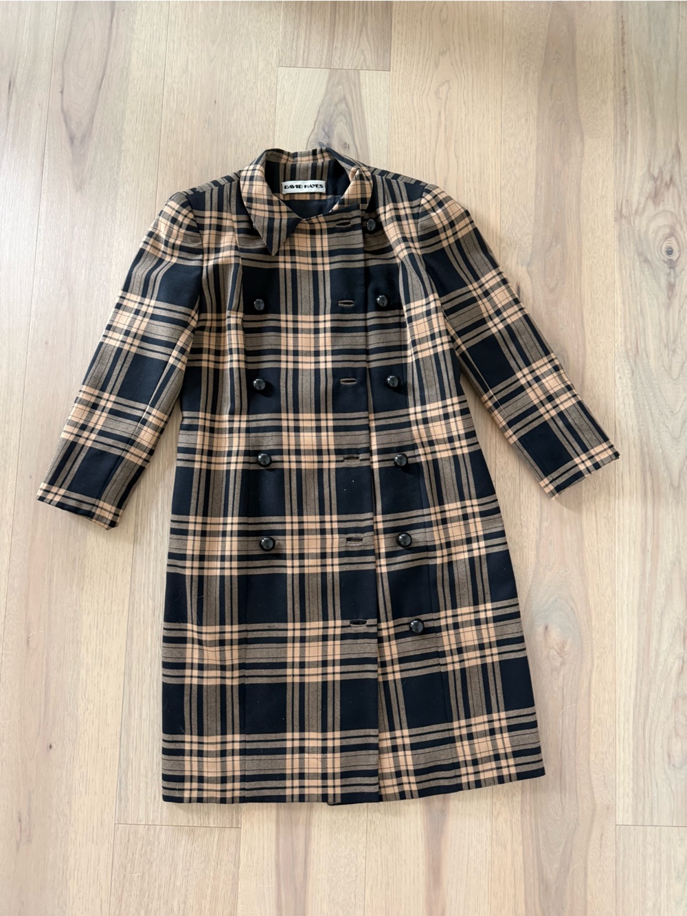 David Hayes Wool Plaid Jacket